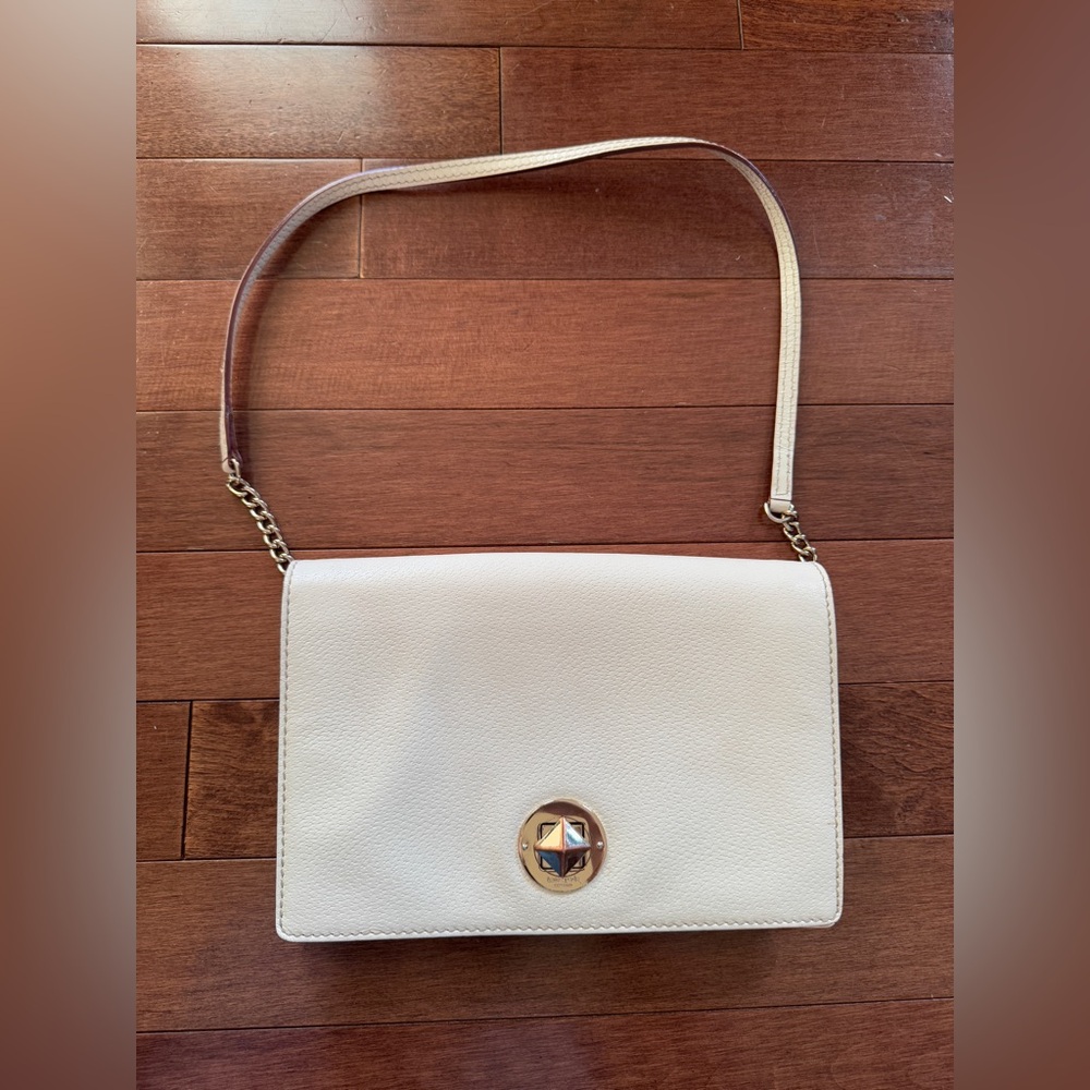 Kate Spade Clutch Shoulder Leather Bag white
